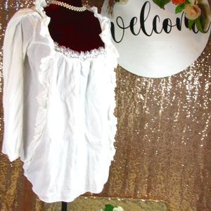 Victorias secret white peasant top